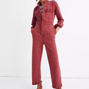 MADEWELL Garment Dyed Denim Slim Coverall Jumpsuit Size 4